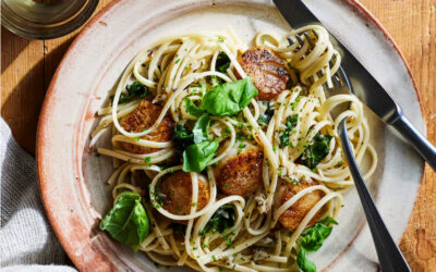 Lemon Garlic Scallop Pasta